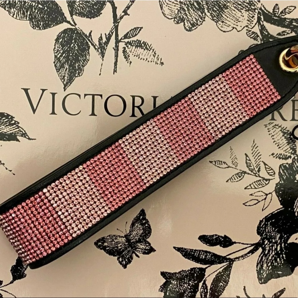 VS pink rhinestone keychain